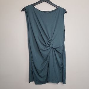 Mustard seed side knot tie sleeveless top green S nwot